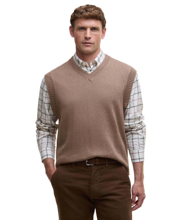 Men's Barbour Kelson Knitted Vest - Stone