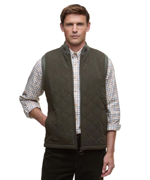 Men's Barbour Shoveler Knitted Gilet - Olive