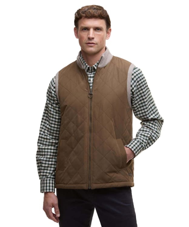 Men's Barbour Shoveler Knitted Gilet - Stone