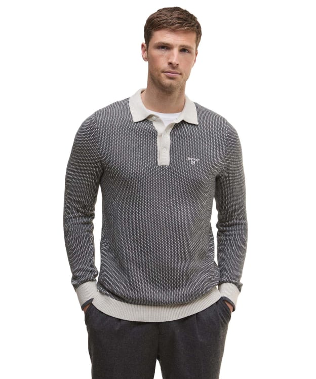 Men's Barbour Decton Knitted Polo Shirt - Mist