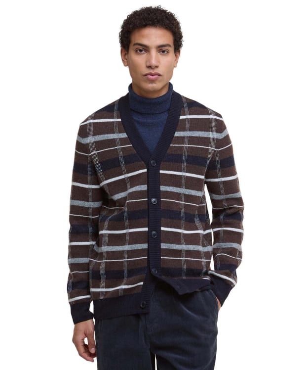 Men's Barbour Kane Knitted Cardigan - Dark Oak