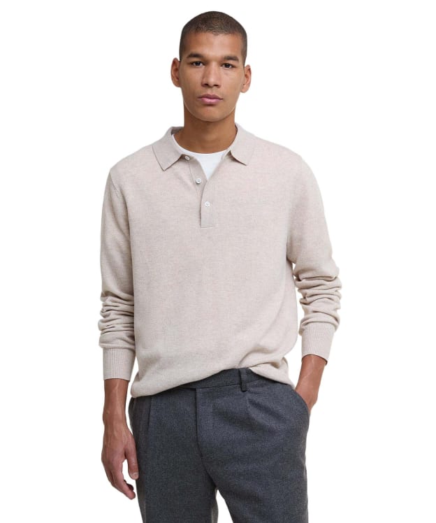 Men's Barbour Hutherston Knitted Polo Shirt - Mist Marl