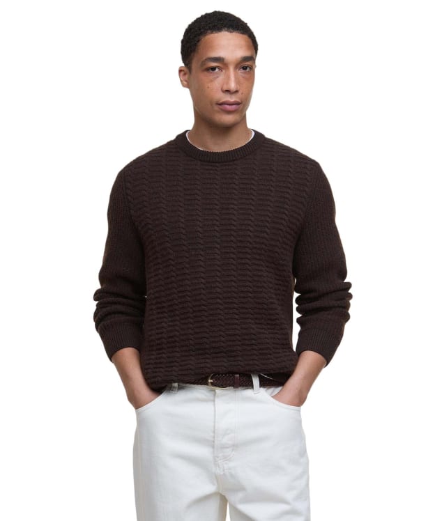 Men's Barbour Cleveland Crew Neck Sweater - Dark Oak