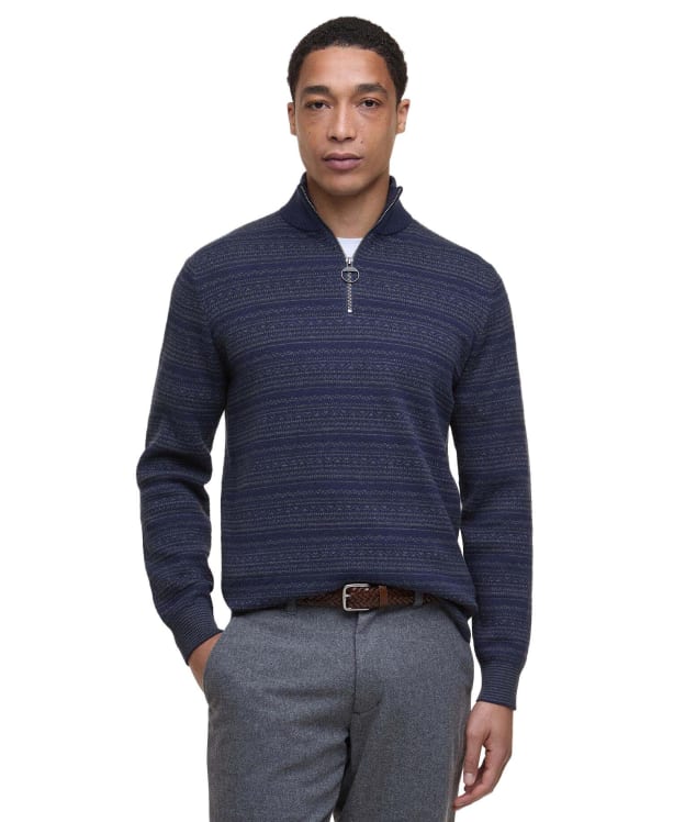 Men's Barbour Dartfield Half Zip Knitted Jumper - Navy