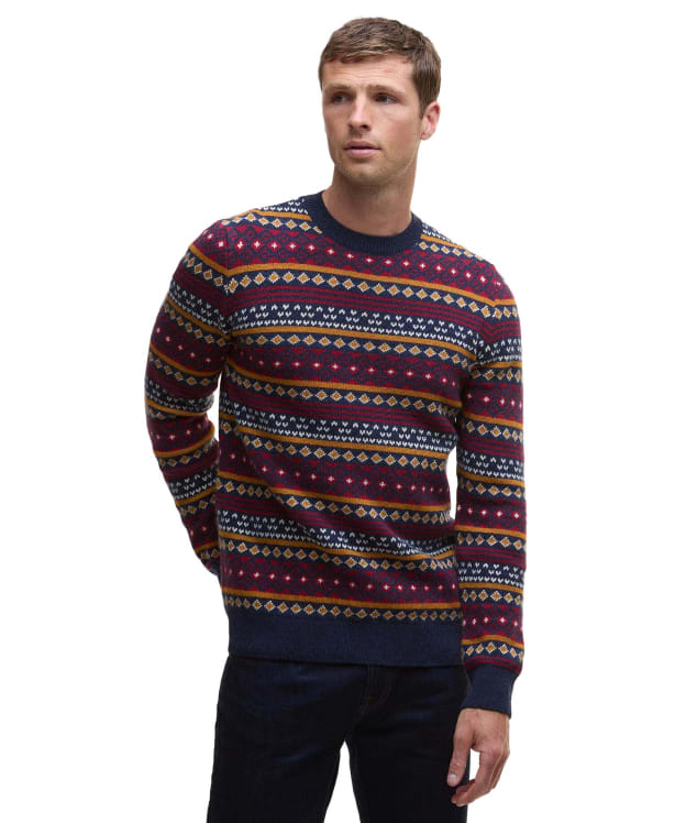 Men's Barbour Easdale Fair Isle Crew Neck Sweater - Navy