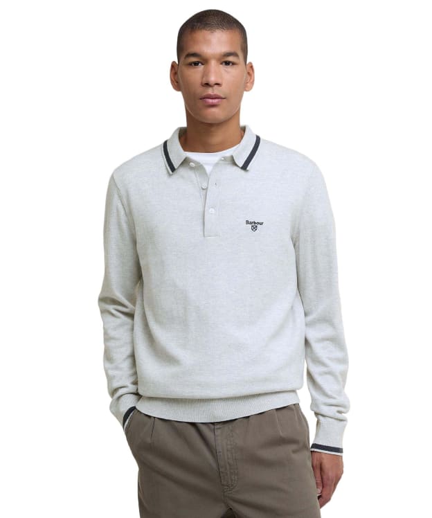 Men's Barbour Rocton Knitted Polo Shirt - Mist