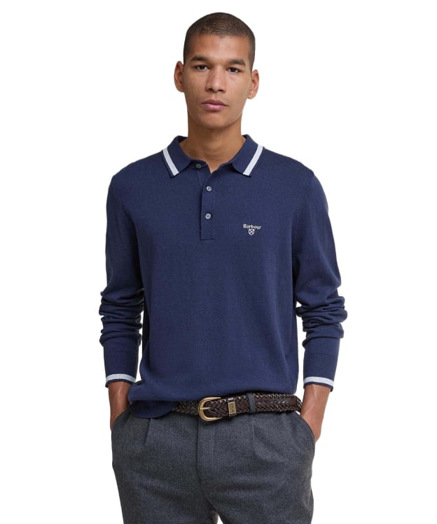Men's Barbour Rocton Knitted Polo Shirt - Navy