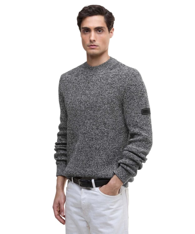 Men's Barbour International Declan Yarn Twist Crew Neck Jumper - Black