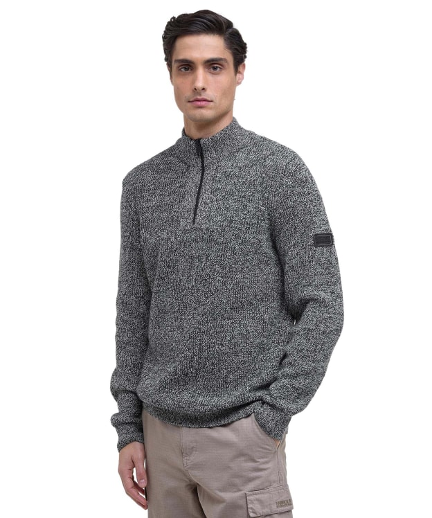 Men's Barbour International Declan Yarn Twist Funnel Neck Jumper - Black