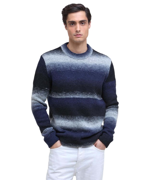 Men's Barbour International Vector Colour Block Crew Neck Jumper - Black