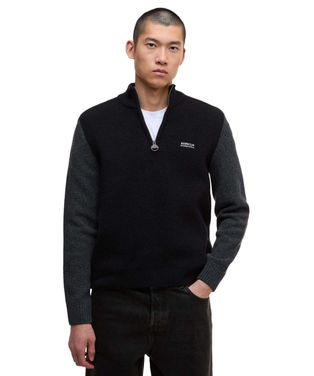Men's Barbour International Hutchy Half Zip Sweater - Black