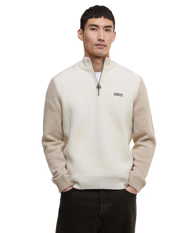 Men's Barbour International Hutchy Half Zip Sweater - Whisper White