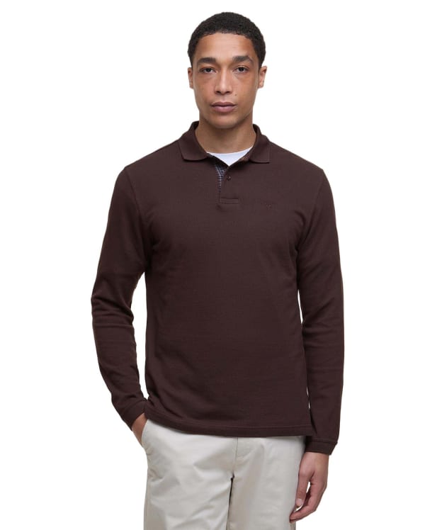 Men’s Barbour L/S Sports Polo Shirt - Dark Oak