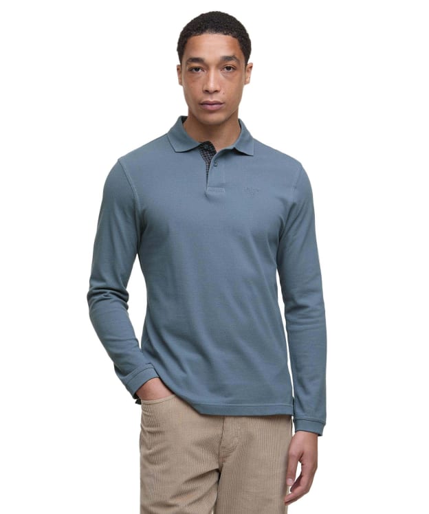 Men’s Barbour L/S Sports Polo Shirt - Bluestone