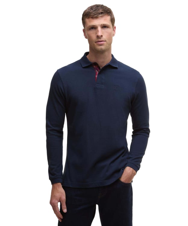 Men’s Barbour L/S Sports Polo Shirt - Navy / Winterberry