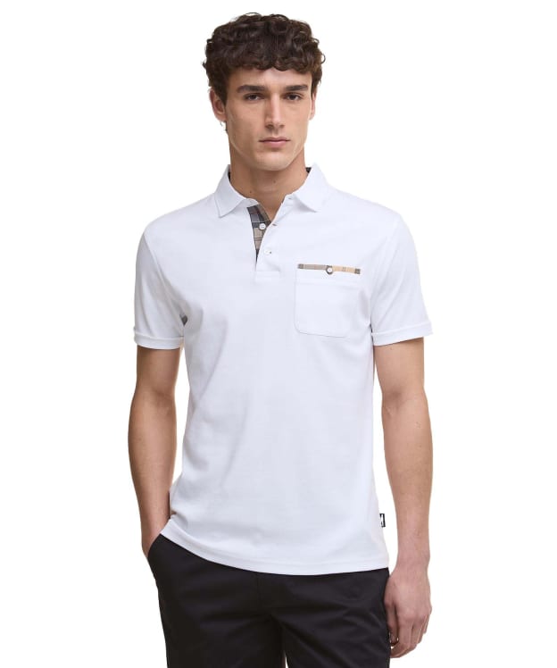 Men's Barbour Premium Corpatch Tailored Polo Shirt - White