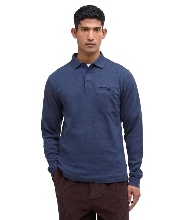 Men's Barbour Farmwell Tailored Long Sleeve Polo Shirt - Navy