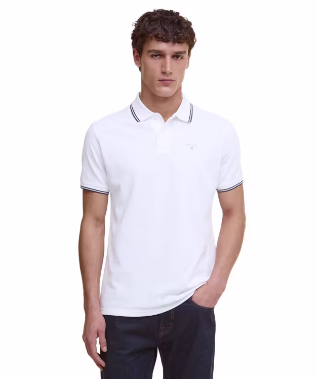 Men's Barbour Fielding Tailored Polo Shirt - White