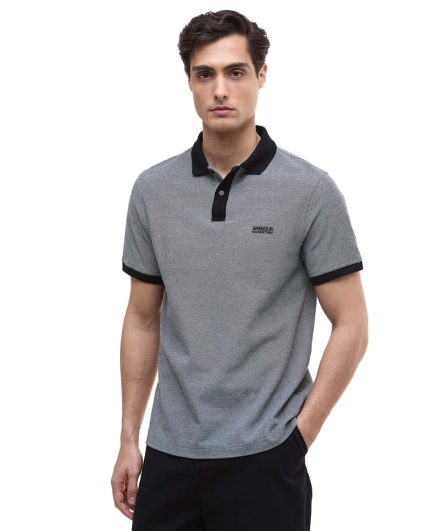 Men's Barbour International Morley Oxford Polo Shirt - Black / Whisper White