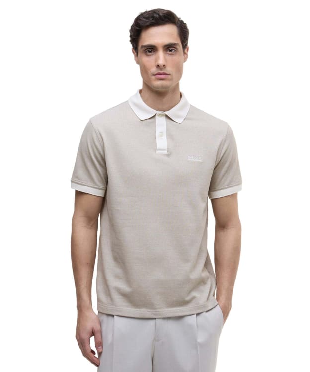 Men's Barbour International Morley Oxford Polo Shirt - Whisper White / Brindle
