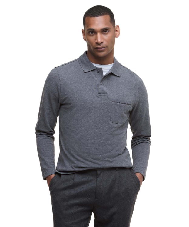 Men's Barbour Furness Long Sleeves Tailored Polo Shirt - Grey Marl
