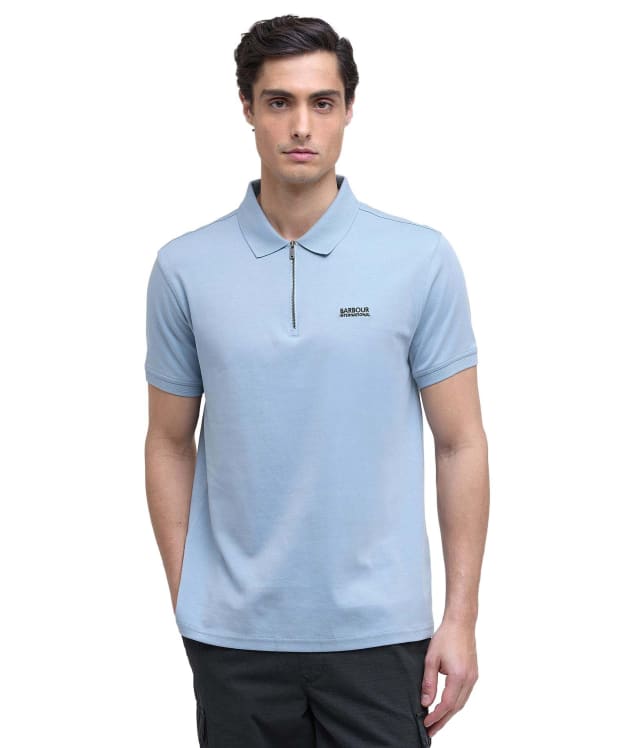 Men's Barbour International Innes Interlock Polo Shirt - Cool Blue