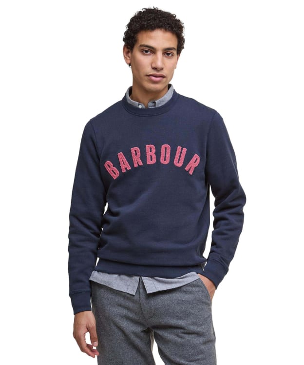Men's Barbour Prep Logo Crew Sweater - Navy / Pink