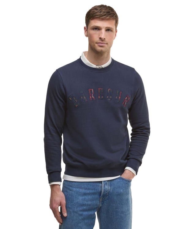Men's Barbour Wynter Crew Neck Sweatshirt - Navy / Winterberry