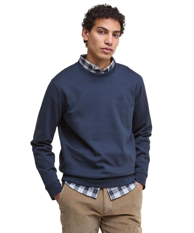 Men's Barbour Lambeth Interlock Crew Neck Sweatshirt - Navy