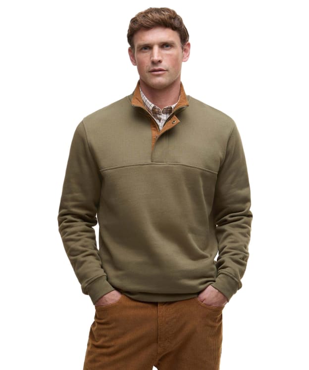 Men's Barbour Haddon Half Zip Sweatshirt - Olive