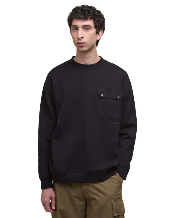 Men's Barbour Leazes Crew Neck Sweatshirt - Black