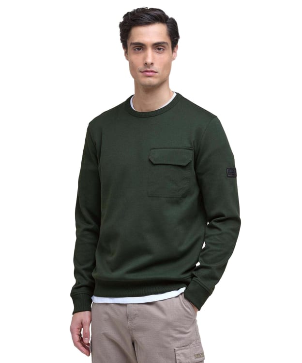 Men's Barbour International Ilford Interlock Crew Neck Sweatshirt - Sage