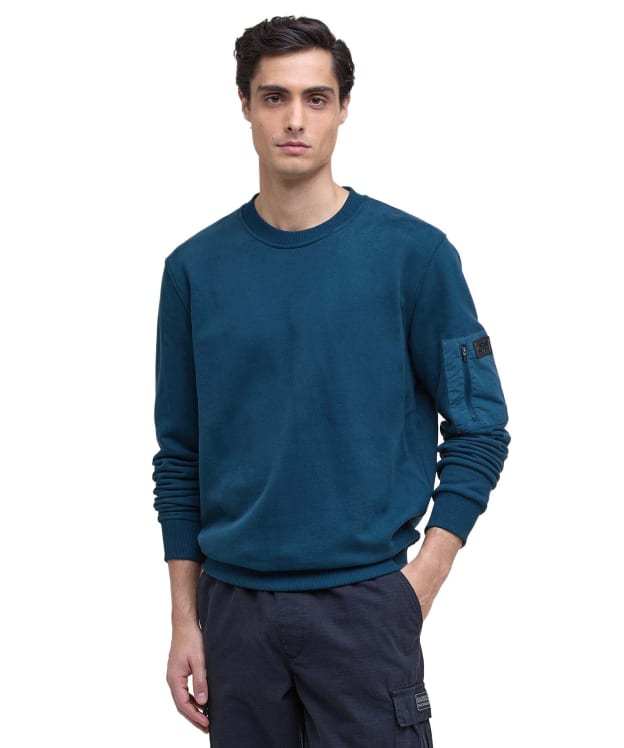 Men's Barbour International Grip Crew Neck Sweatshirt - Shaded Emerald