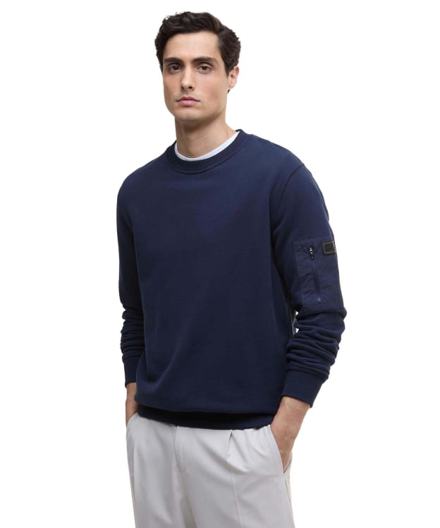 Men's Barbour International Grip Crew Neck Sweatshirt - Navy
