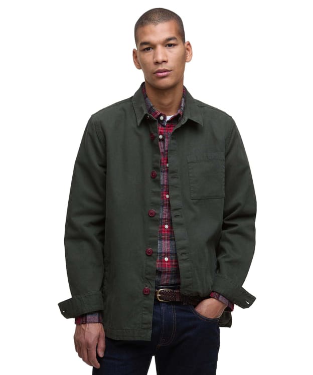 Men's Barbour Washed Overshirt - Forest