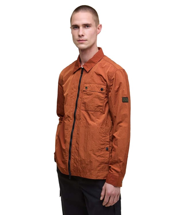 Men's Barbour International Inline Overshirt - Dark Ginger