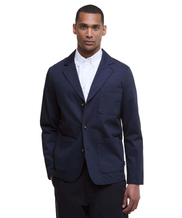 Men's Barbour Bayview Herringbone Overshirt - Navy