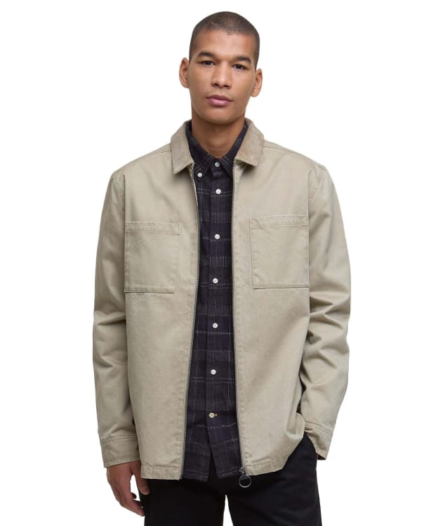 Men's Barbour Lenker Regular Twill Overshirt - Stone