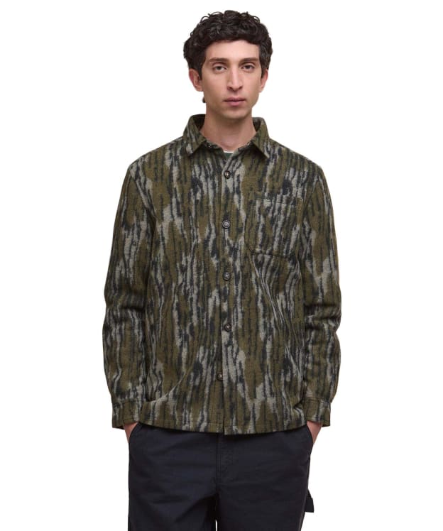 Men's Barbour Boldon Relaxed Wool Blend Overshirt - Forest