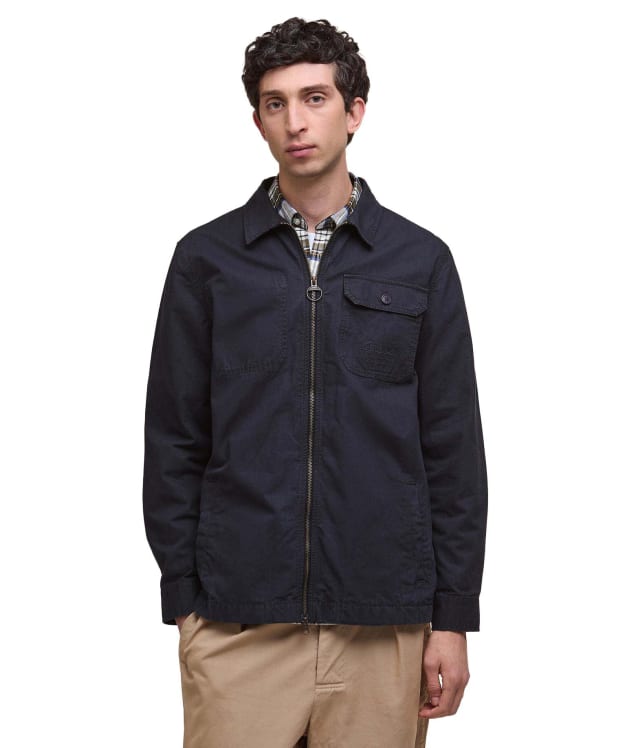 Men's Barbour Harton Relaxed Slub Overshirt - Dark Navy