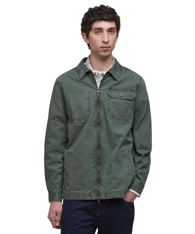Men's Barbour Harton Relaxed Slub Overshirt - Thyme