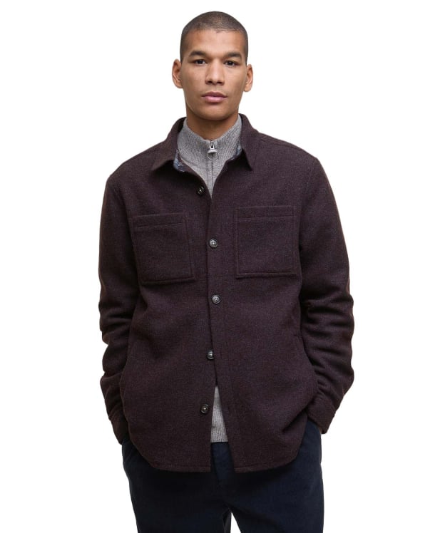Men's Barbour Marlow Tailored Wool Blend Overshirt - Dark Oak