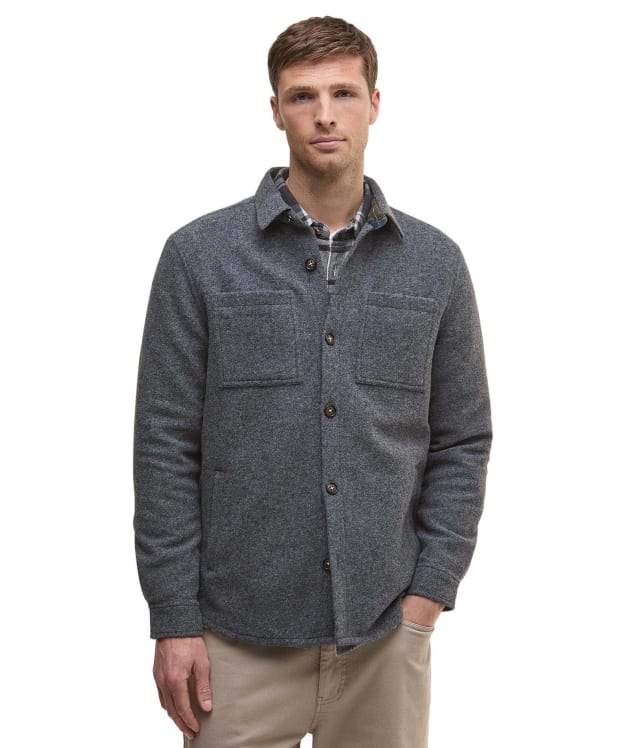 Men's Barbour Marlow Tailored Wool Blend Overshirt - Dark Grey Marl
