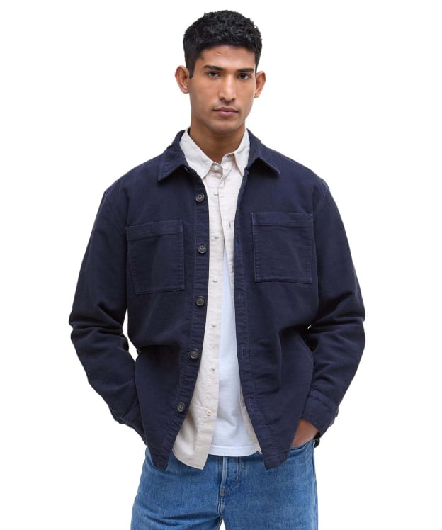 Men's Barbour Regular Moleskin Overshirt - Navy