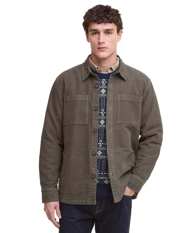 Men's Barbour Regular Moleskin Overshirt - Dark Olive