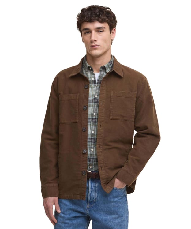 Men's Barbour Regular Moleskin Overshirt - Dark Sand