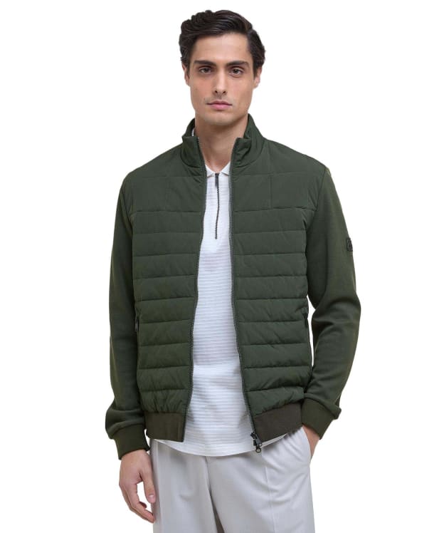 Men's Barbour International Collins Baffle Quilted Sweatshirt - Sage