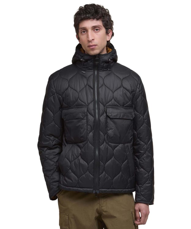 Men's Barbour Re-Engineered Hooded Spey Quilted Jacket - Black