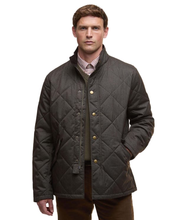 Men's Barbour Winter Shoveler Quilted Jacket - Dark Olive