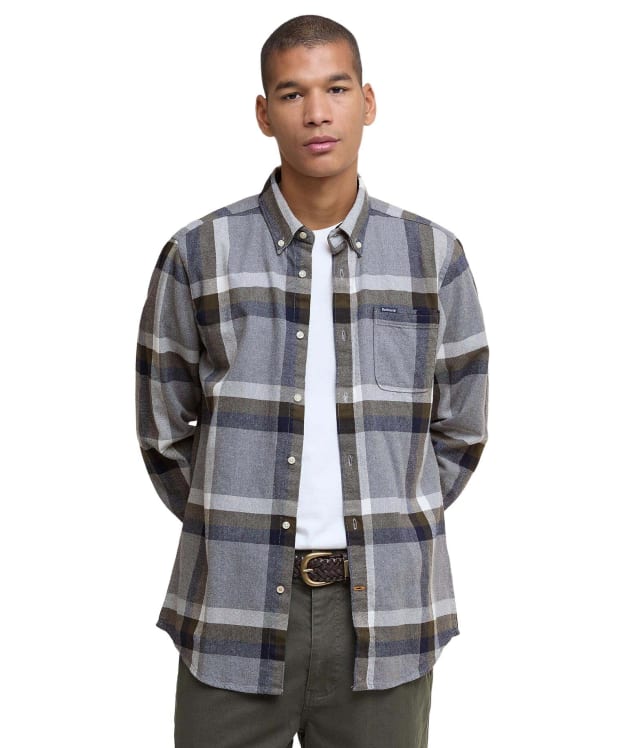 Men's Barbour Folley Tailored Shirt - Light Grey Marl